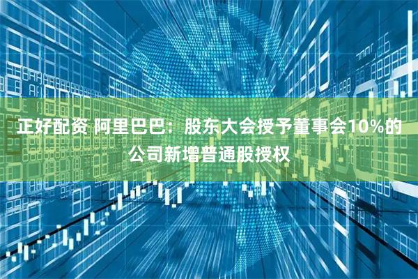 正好配资 阿里巴巴：股东大会授予董事会10%的公司新增普通股授权