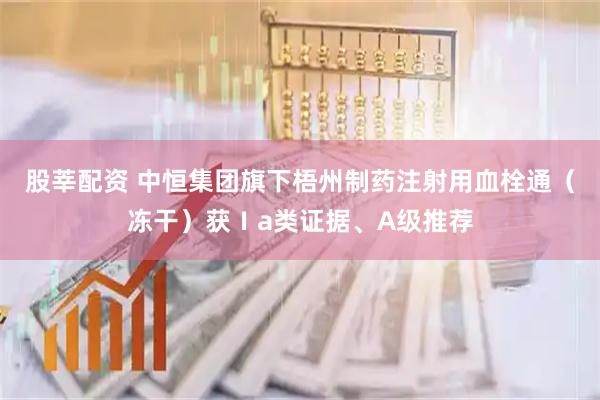 股莘配资 中恒集团旗下梧州制药注射用血栓通（冻干）获Ⅰa类证据、A级推荐