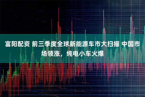 富阳配资 前三季度全球新能源车市大扫描 中国市场领涨，纯电小车火爆